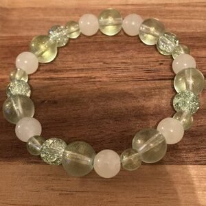 Handmade Green Beaded Stretch Bracelet
